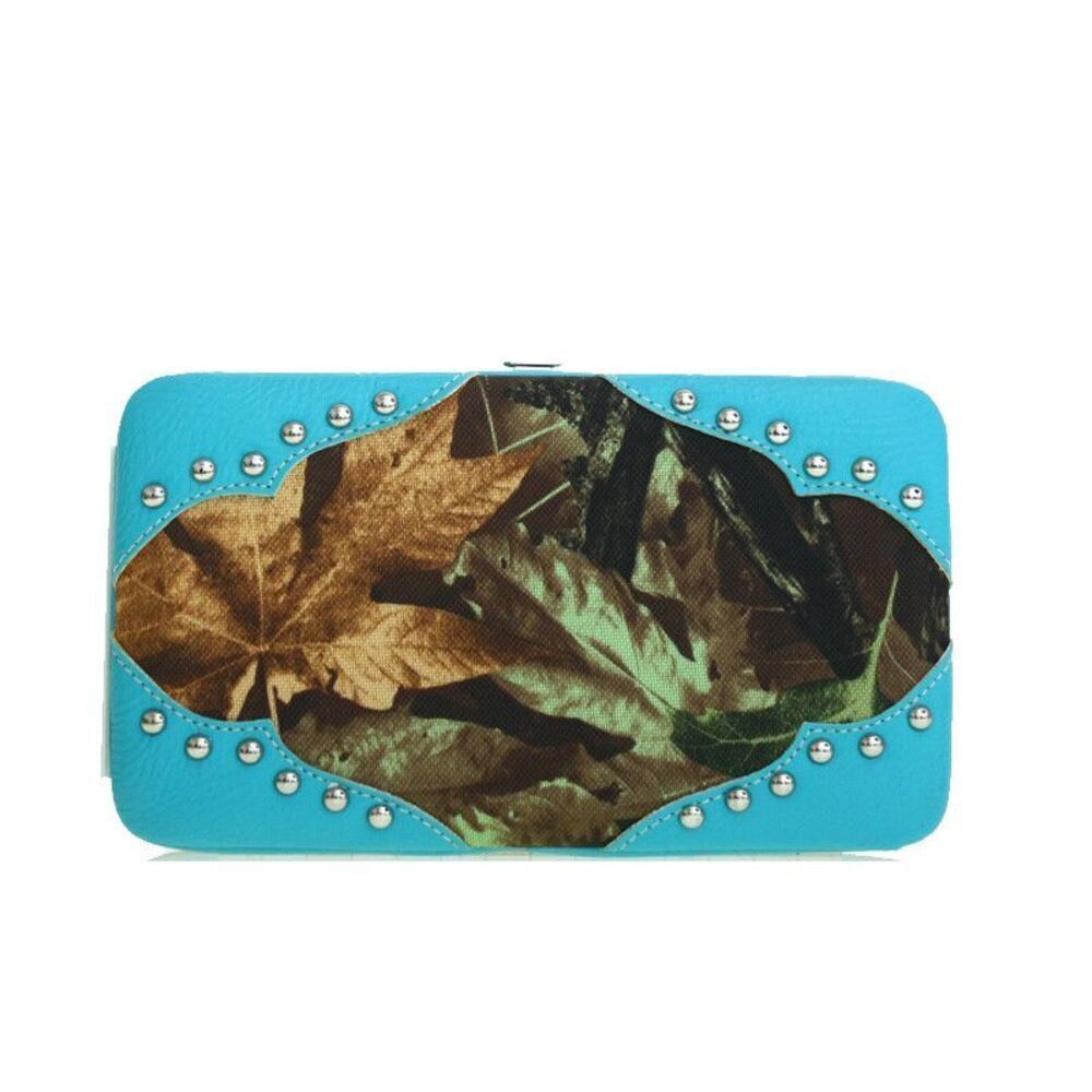 Rhinestone Turquoise Western Hard Case Collection Women's Wallets